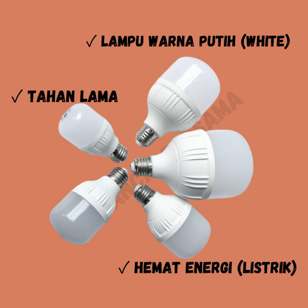 Lampu LED 5W/10W/15W/20W/30W/Bohlam 5W/10W/15W/20W/30W/Mitech Light Bulb Tabung Putih