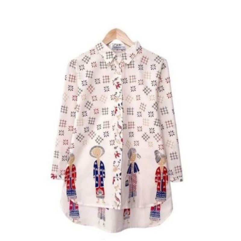 Tunik Dres batik wanita modern solo bahan katun lapis Furing Size S-XXXL