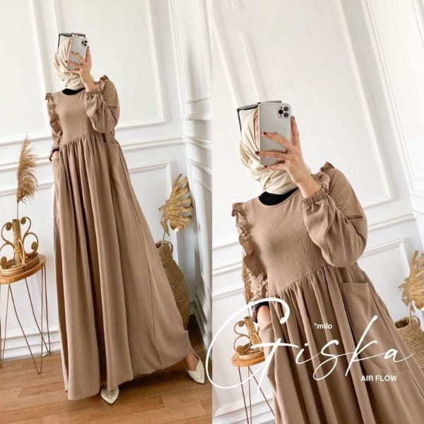 Gamis Giska Dress Maxi Crincle Airflow