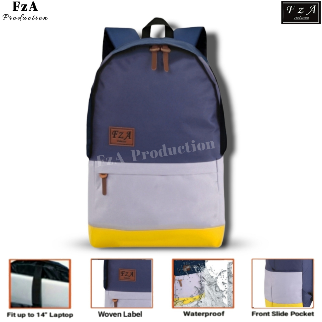 FzA Official - Big Promo..Tas Ransel Distro sekolah kuliah Kerja Pria 4286CV Tas Ransel Laptop - Baby Blue