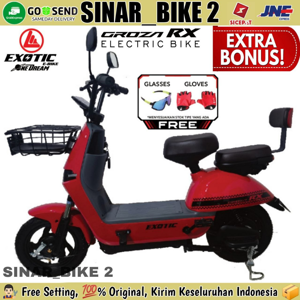 Sepeda Motor Listrik EXOTIC COOLTECH AX 500 Watt &amp; COOLTECH AK &amp; Groza RX 500 Watt &amp; Revolve 500 Watt Electric Bike By Pacific