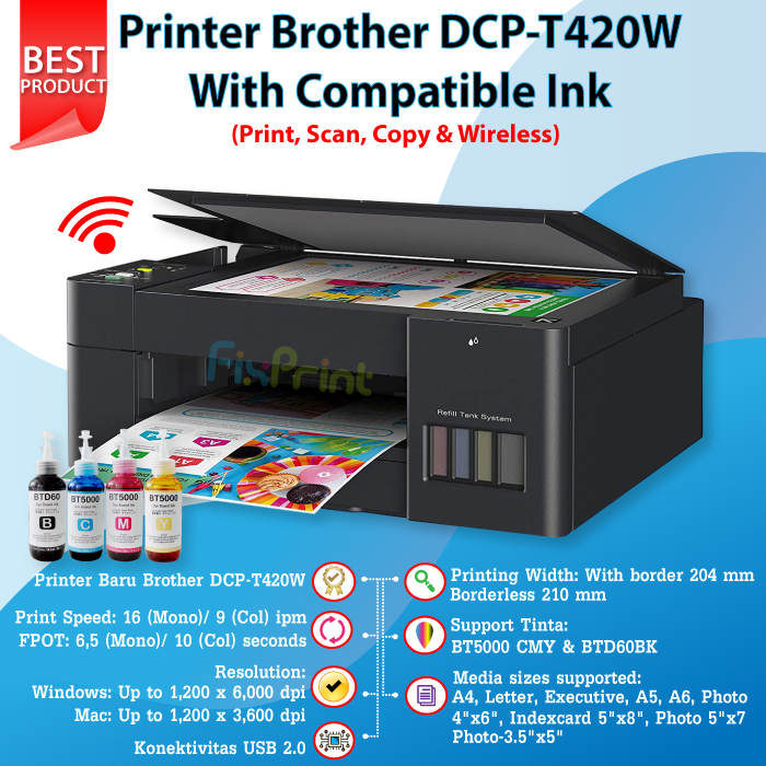Printer Brother DCP-T420W DCP T420W WiFi Wireless Print-Scan-Copy