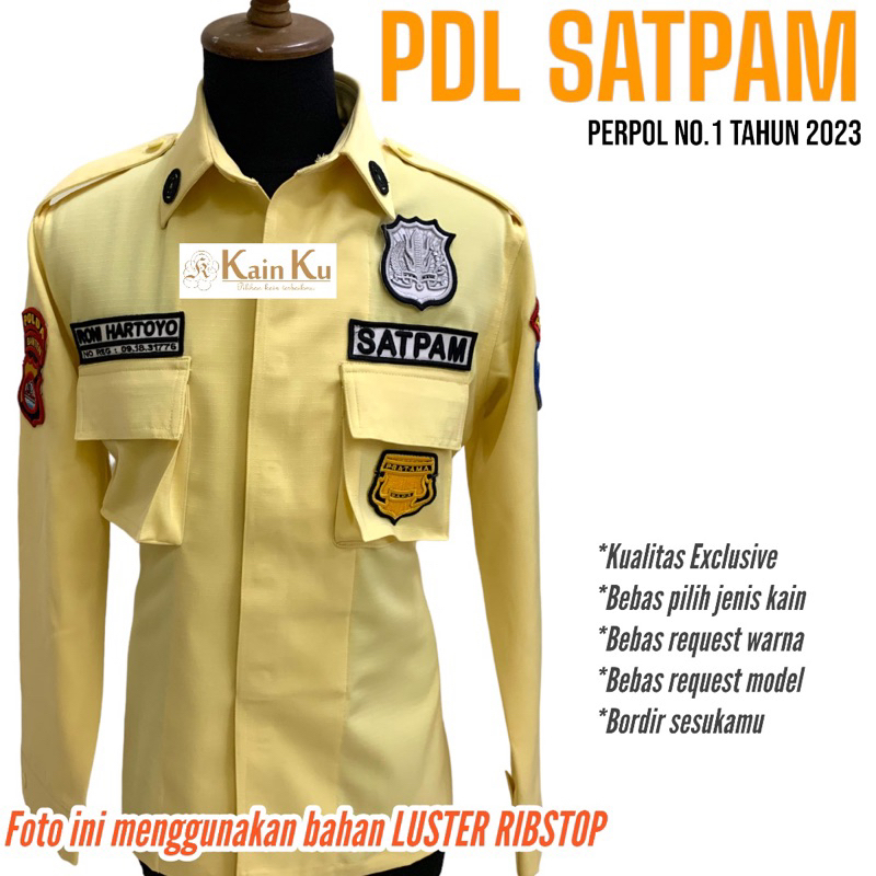 Seragam Pdl Satpam Terbaru Baju Celana Warna Polri/Krem Kuning
