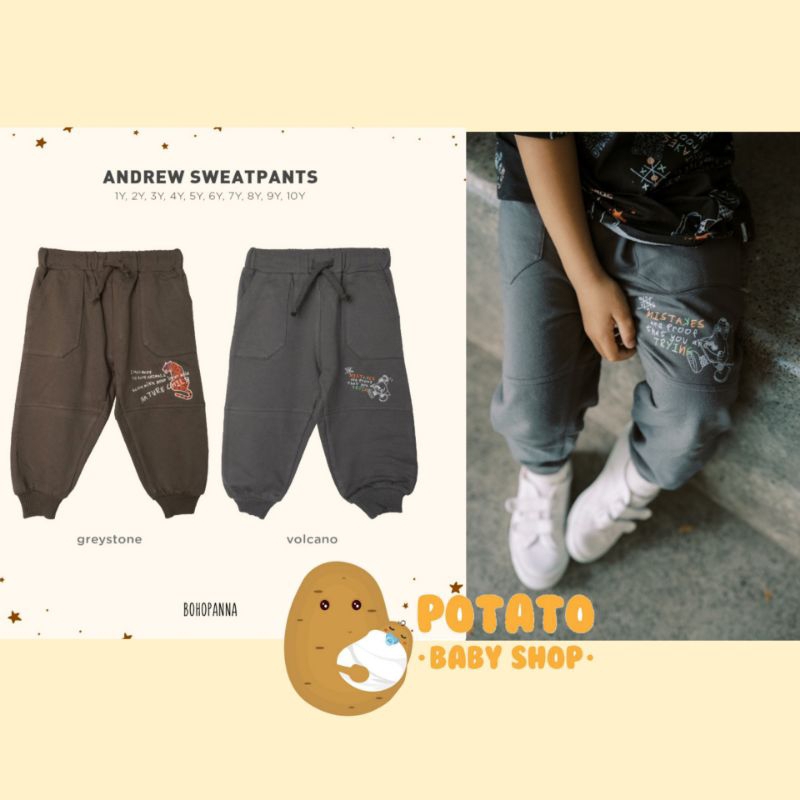 Bohopanna Andrew Sweatpants 1Years s/d 4Years - Celana Anak Boho Baby