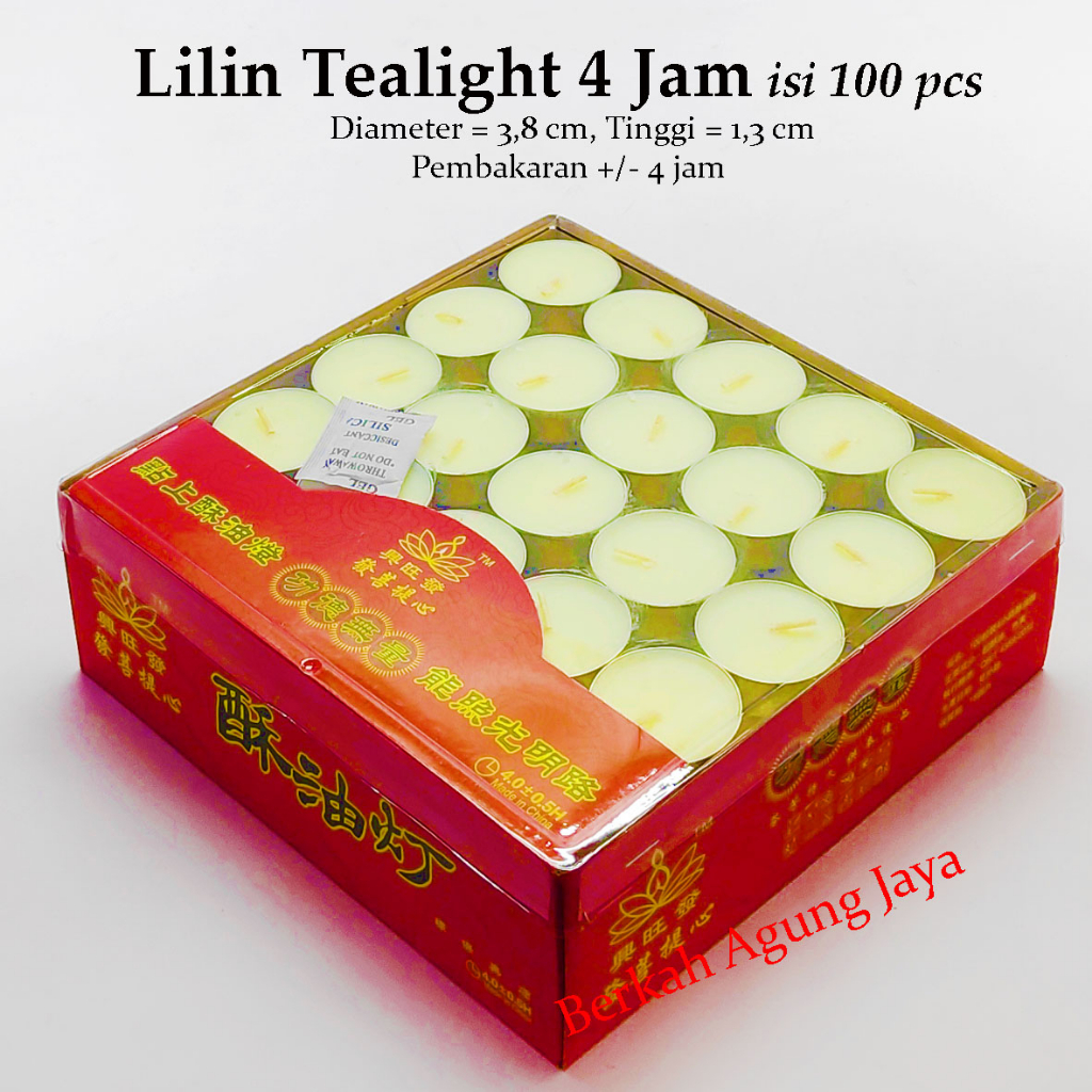 Lilin tea light / Lilin Tidak Aroma / Lilin kaleng LT  isi 100 Pcs