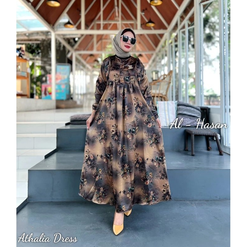 ATHALIA DRESS by Alhasan / GAMIS ARMANI SILK / DRESS LEBARAN SILK