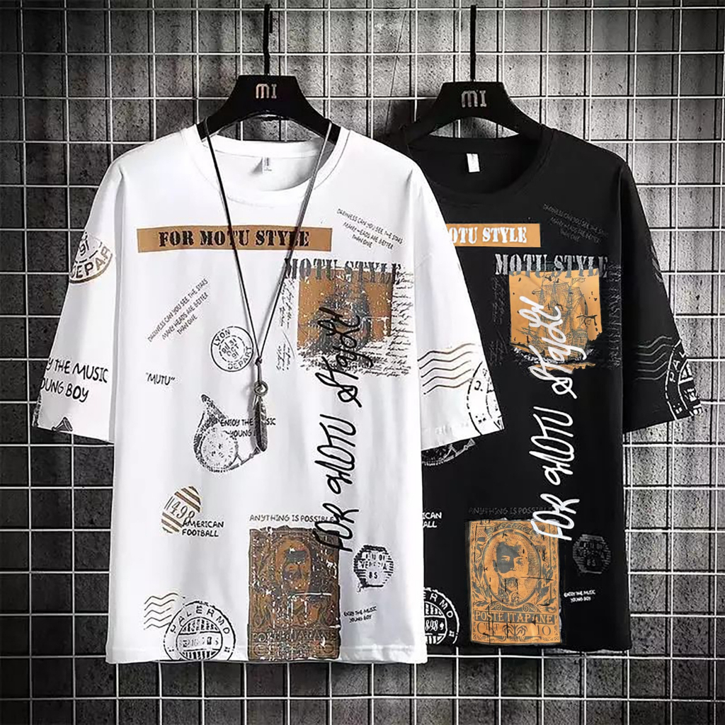 TOTOTAshop. Baju fashion kaos pria MOTU MG M-L-XL,XXL,Lengan pendek,Bahan babyterry premium.Motif sablon halus.