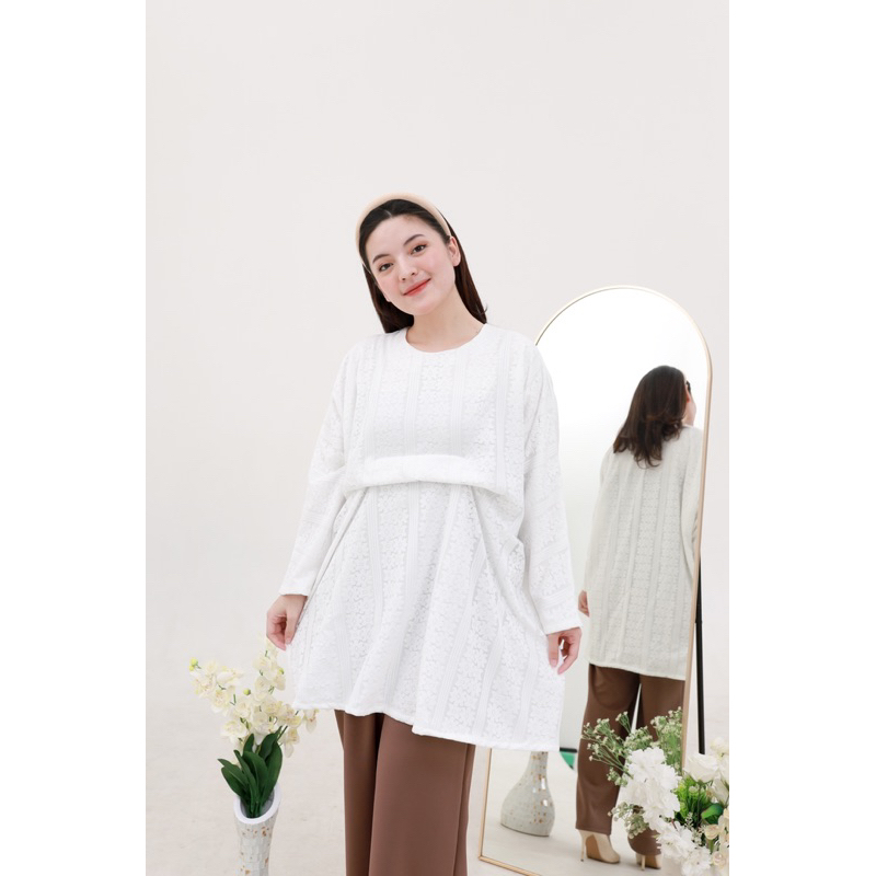 RAYA LACE TUNIK (Tunik lebaran Ld 130 pjg 80)