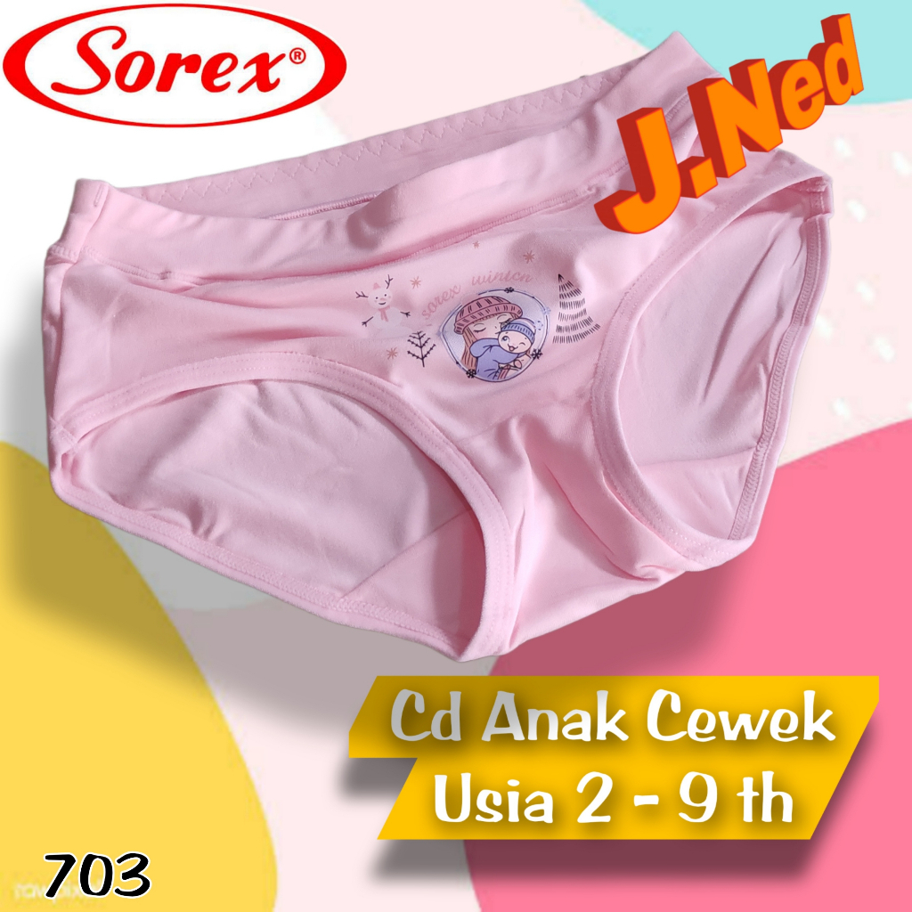 J703T | ( 3PCS )CELANA DALAM  ANAK WANITA SOREX USIA 2 SAMPAI 9 TAHUN