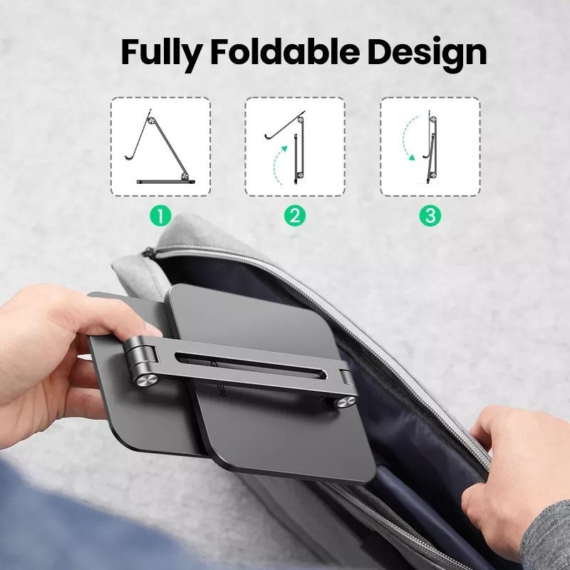 UGREEN ORIGINAL Desktop Alumunium Foldable Tablet Tab Ipad Stand Holder Adjustable Dudukan HP Meja Lipat Handphone Ori Bracket