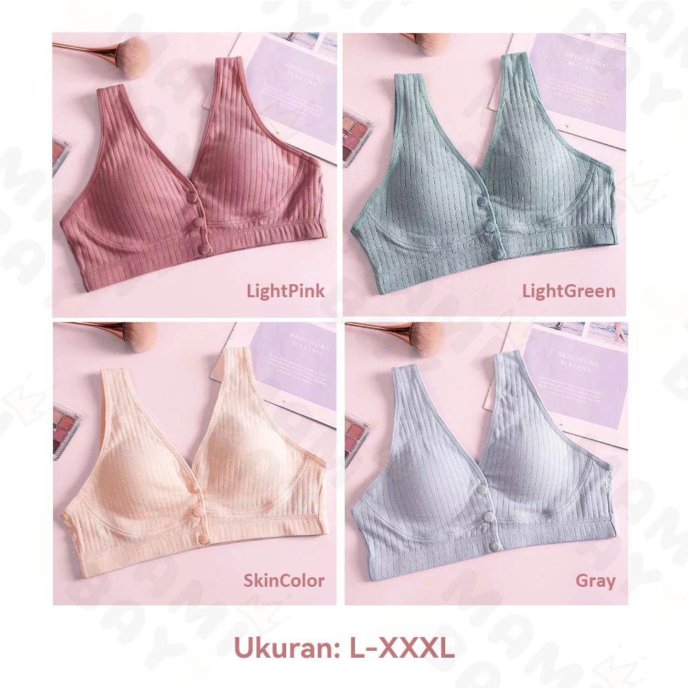 OKEYI BH jumbo Bra menyusui kancing depan katun lembut Wanita Hamil Postpartum Feeding Bra