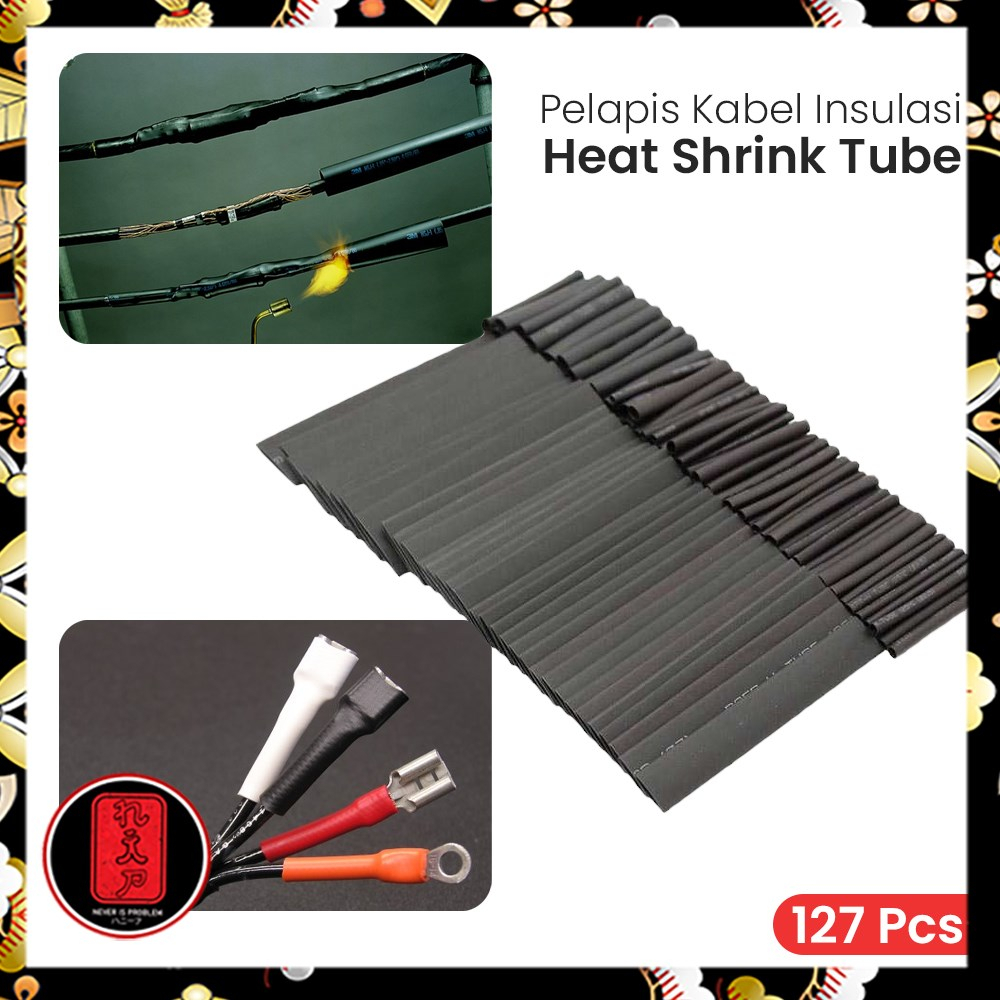 Selongsong Pelapis Kabel Insulasi Heat Shrink Tube 127PCS - RSG-AHZ - Black