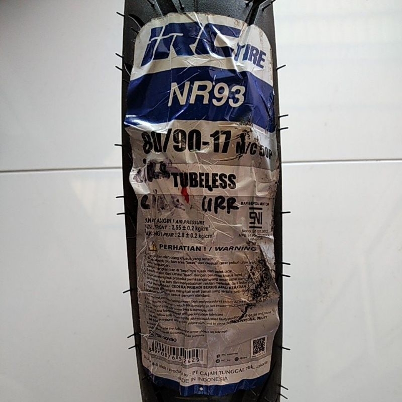 Ban luar 80/90-17/275-17 NR93 tubles IRC