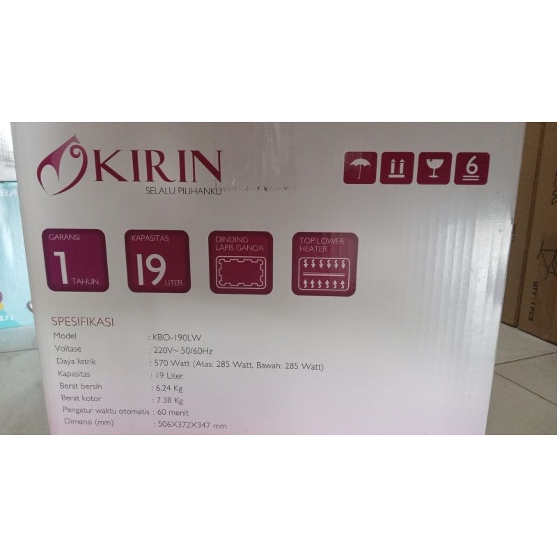 Oven Kirin 19liter (low watt)
