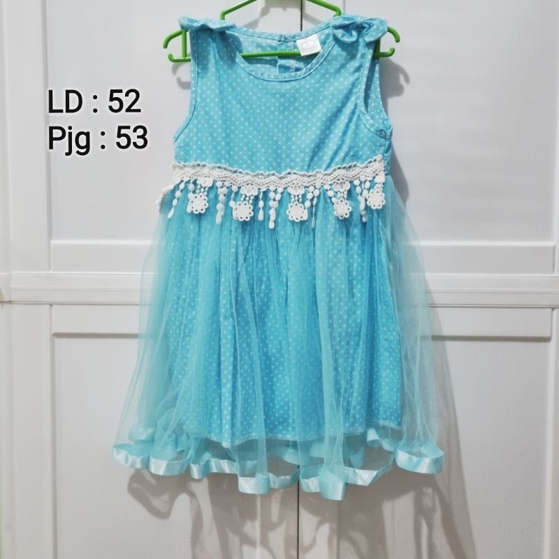 Dress Anak Perempuan Biru Langit (preloved/bekas)