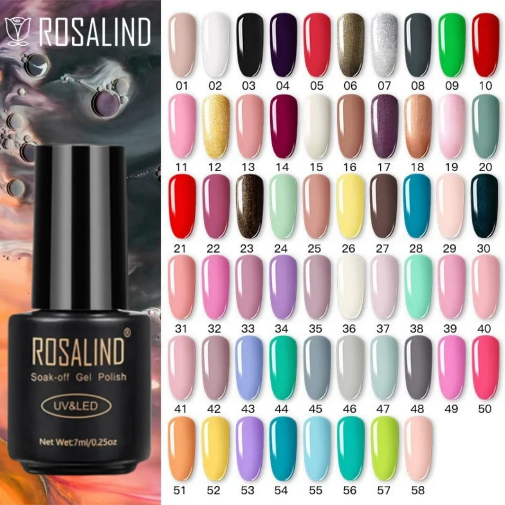 Ready Stock (41 - 58) ROSALIND GEL NAIL Polish UV LED / kutek / Cat kuku / Cat Kuku Murah Bagus