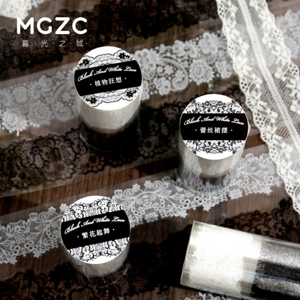 

Sticker Pet Roll Black & White Lace