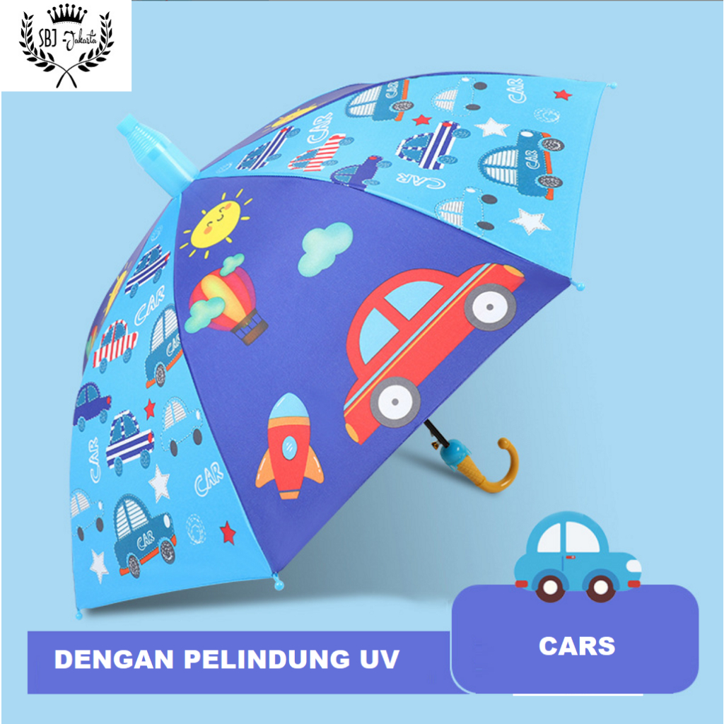 Payung Anak Dewasa Impor karakter Karikatur Lucu Umbrella Pelindung UV Hujan