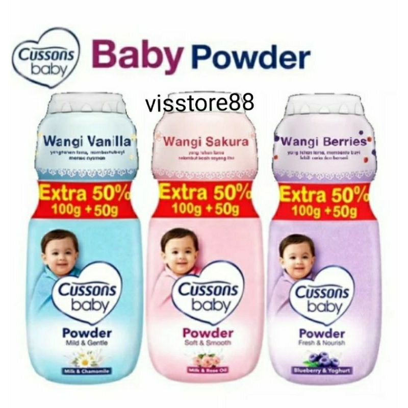 Cussons Baby Powder 100gr+50gr Bedak Tabur Bayi Cusson