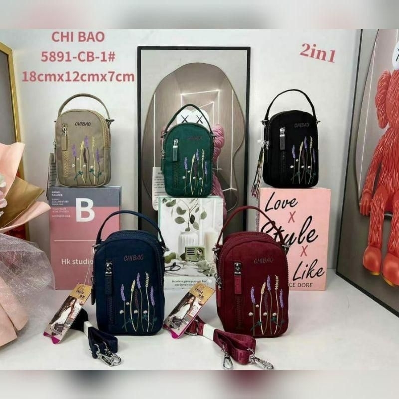 Tas selempang chibao original 5891-xc bahan suede