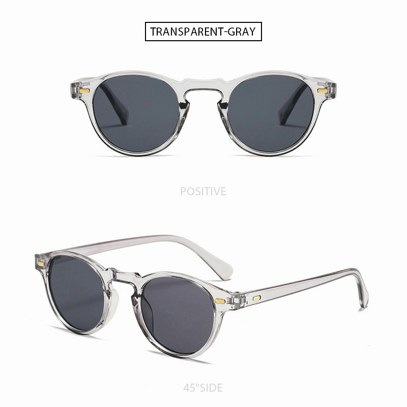 Kacamata Hitam Retro Gaya Wanita Dan Pria Bulat Kecil Vintage Punk Sunglasses Kualitas Tinggi