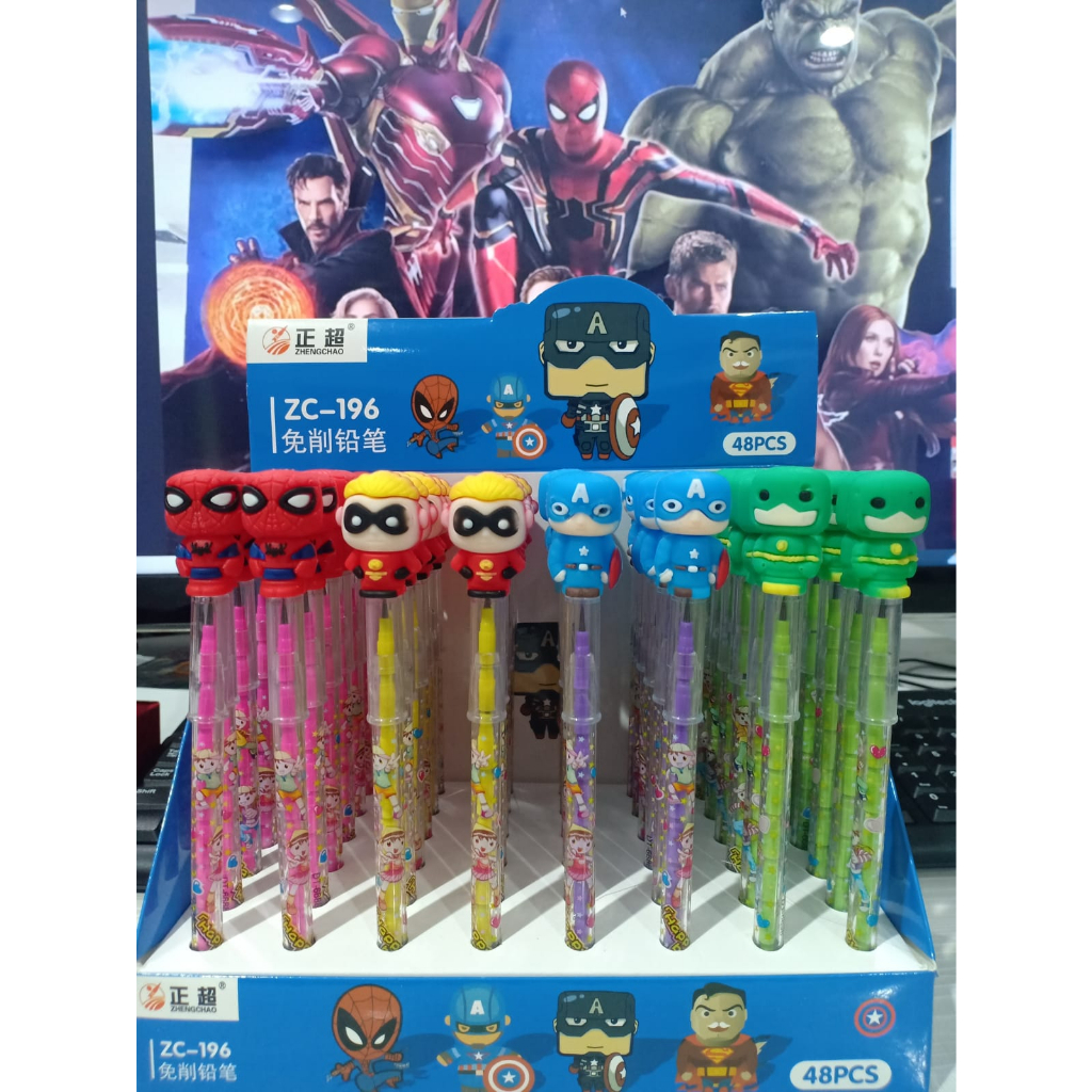 

PENSIL LANTU BENSIA KARAKTER / PENSIL SAMBUNG SUSUN SUPER HERO AVENGER / PENSIL CABUT (SATUAN)