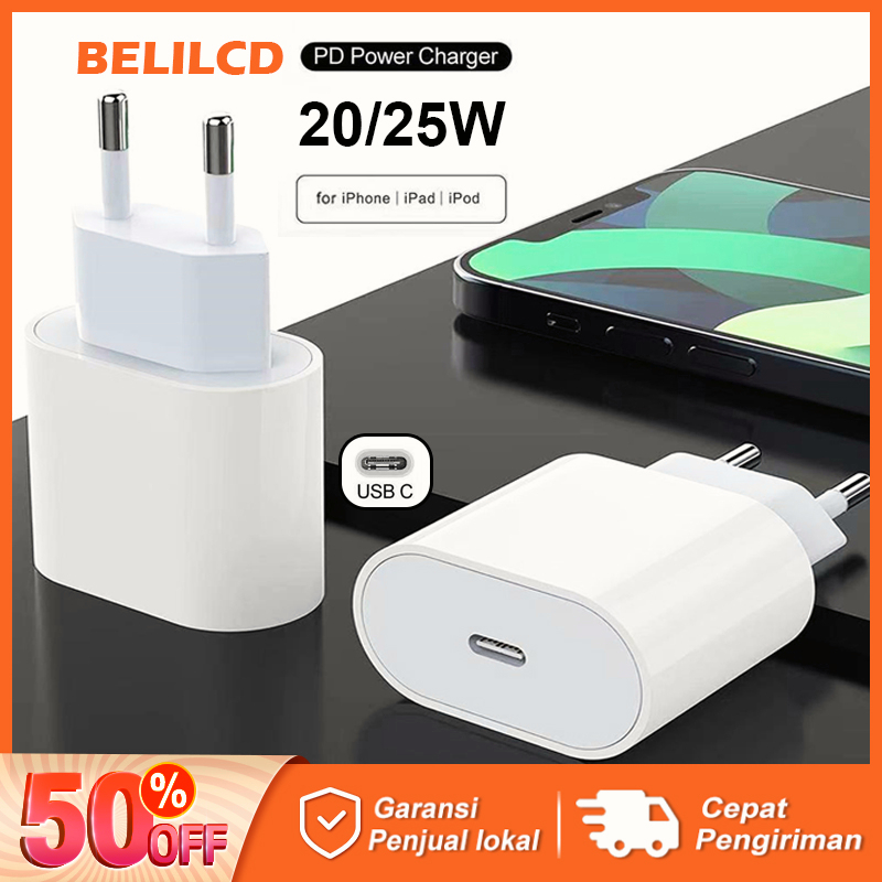 BELICD IP USB-C 20W/25W PD Kepala Charger Power Adapter Super Quick Charger Fast Charging