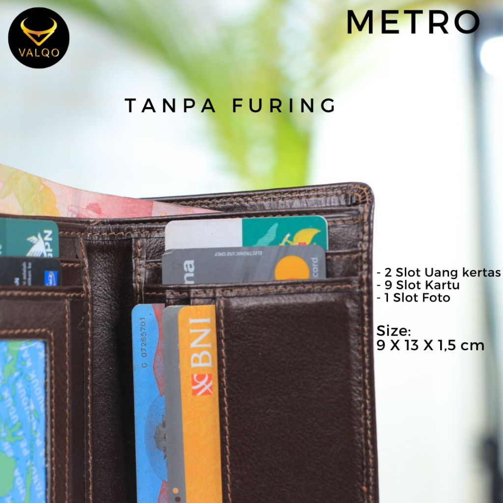 [VALQO] METRO Dompet Kulit Sapi Spesial Tanpa Furing Cowok Pria Laki bisa COD