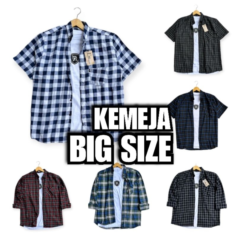 KEMEJA PRIA / KEMEJA FLANEL BIG SIZE / KEMEJA JUMBO / KEMEJA JUMBO KOTAK KOTAK / KEMEJA SIZE BESAR /