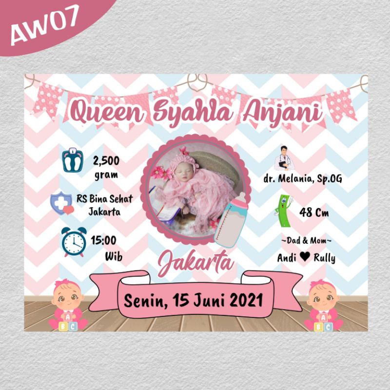 [Soft File] Desain biodata bayi , Kado ulangtahun, dekorasi rumah
