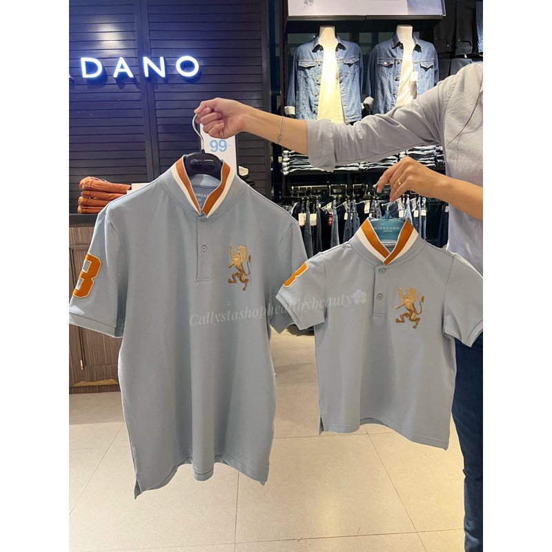 Pesanan Khusus Giordano Polo Shirt Lion 3D Couple Family 3 pcs