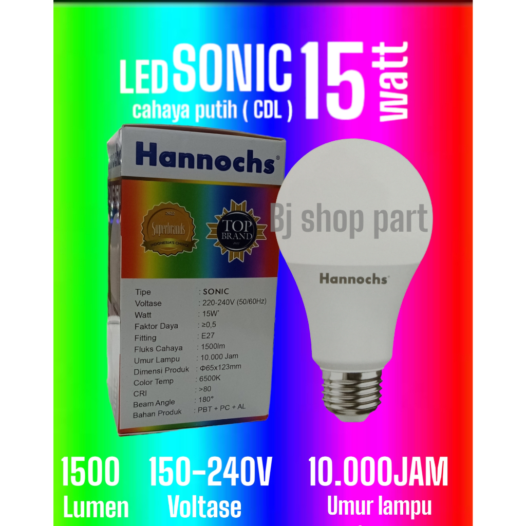 Hannochs Lampu LED Sonic 15 Watt / Bohlam Led Hannochs 15 Watt