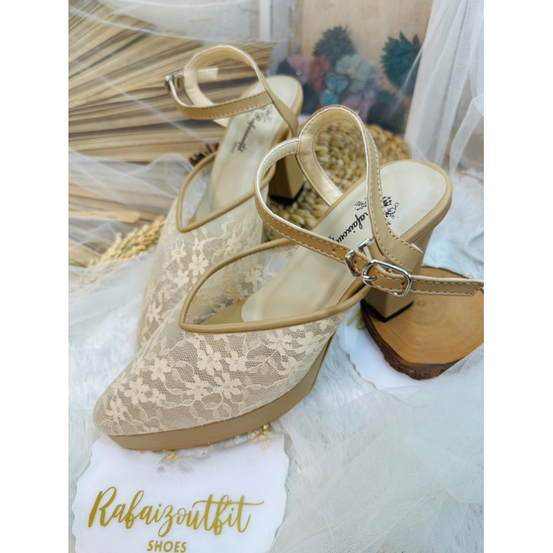 sepatu wanita alummi nude tali 9cm platform