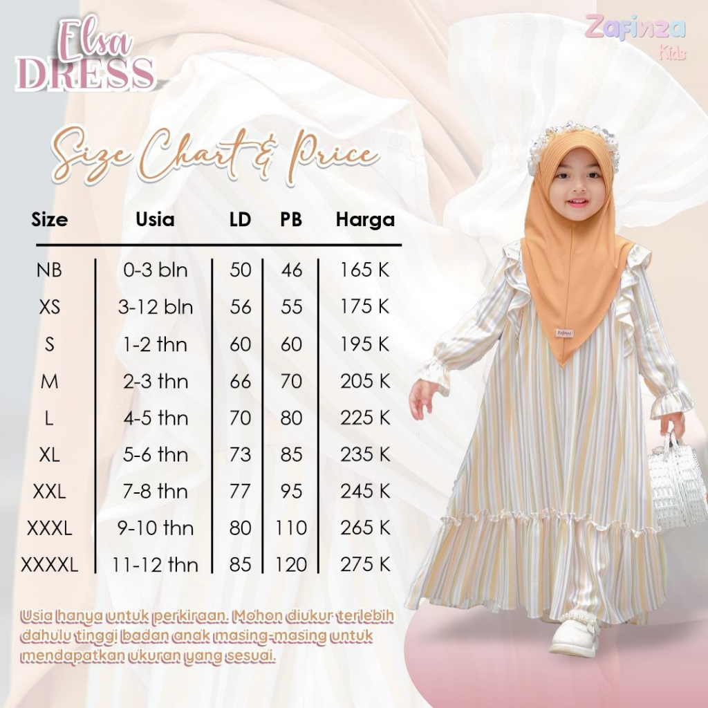 Afsheenastore - Elsa Dress Gamis Anak Perempuan Gamis Dewasa Couple Set Hijab By Zafinza