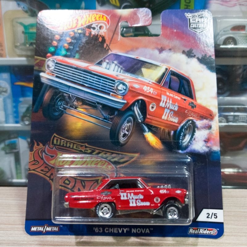 HOT WHEELS 63 CHEVY NOVA - DRAG STRIP DEMONS - PREMIUM