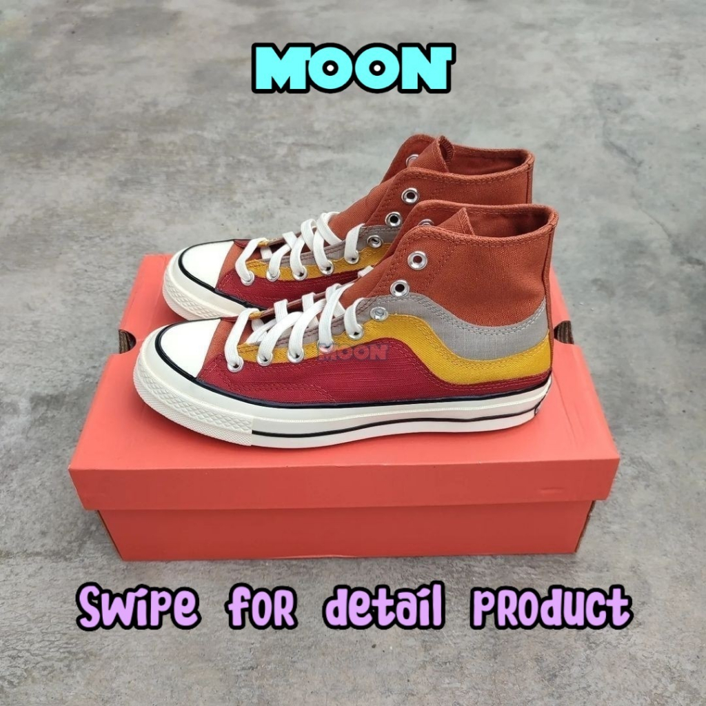 CONVERSE CT 70S HIGH NATIONAL PARKS RED BARK MALTED SNEAKERS ORIGINAL RESMI