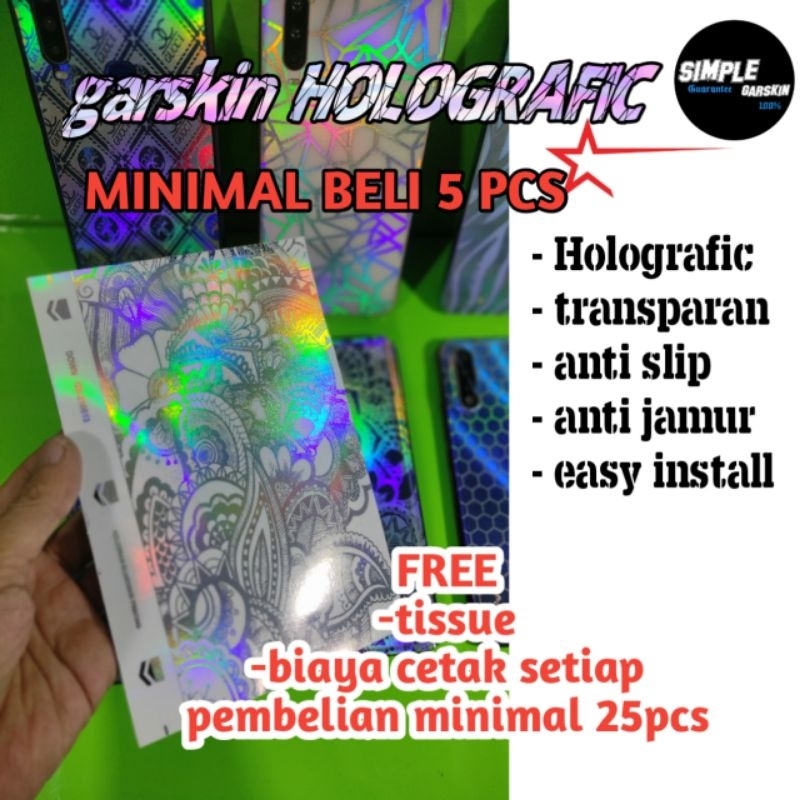 Bahan garskin hp HOLOGRAFIC minimal beli 5 pcs bagi yg punya mesin cutting