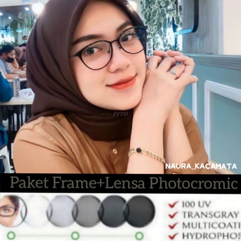 Kacamata kecil|Kacamata minus lensa Photocromic kode 1770
