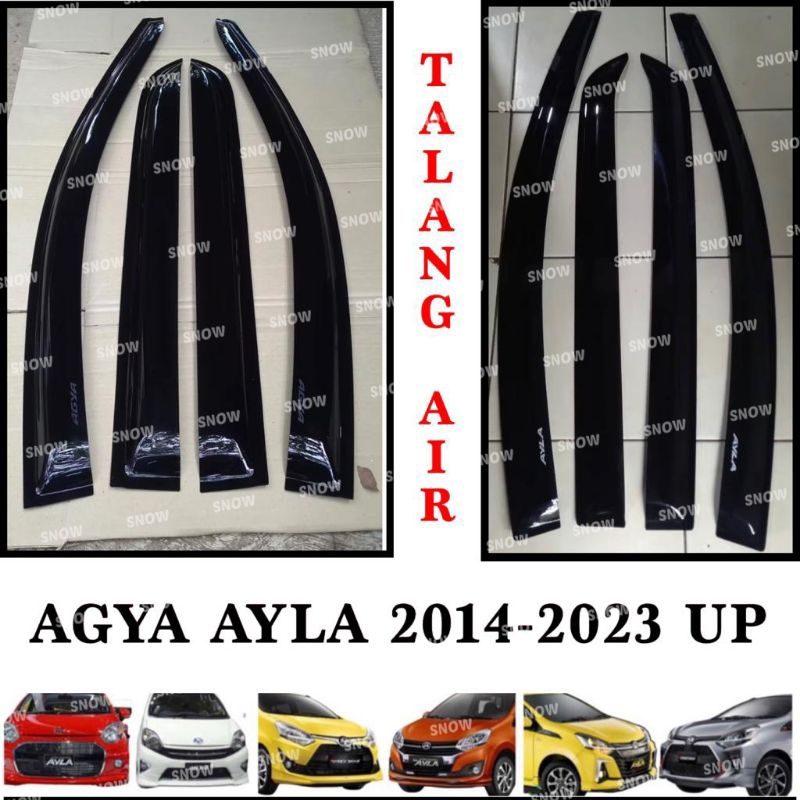 Talang Air Agya Ayla 2014 2017 2023 GR TRD SPORT UP Side Visor Hitam