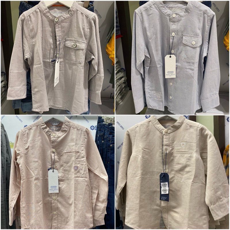 Kemeja/koko anak laki-laki lengan panjang PITO DITO (4-14th)