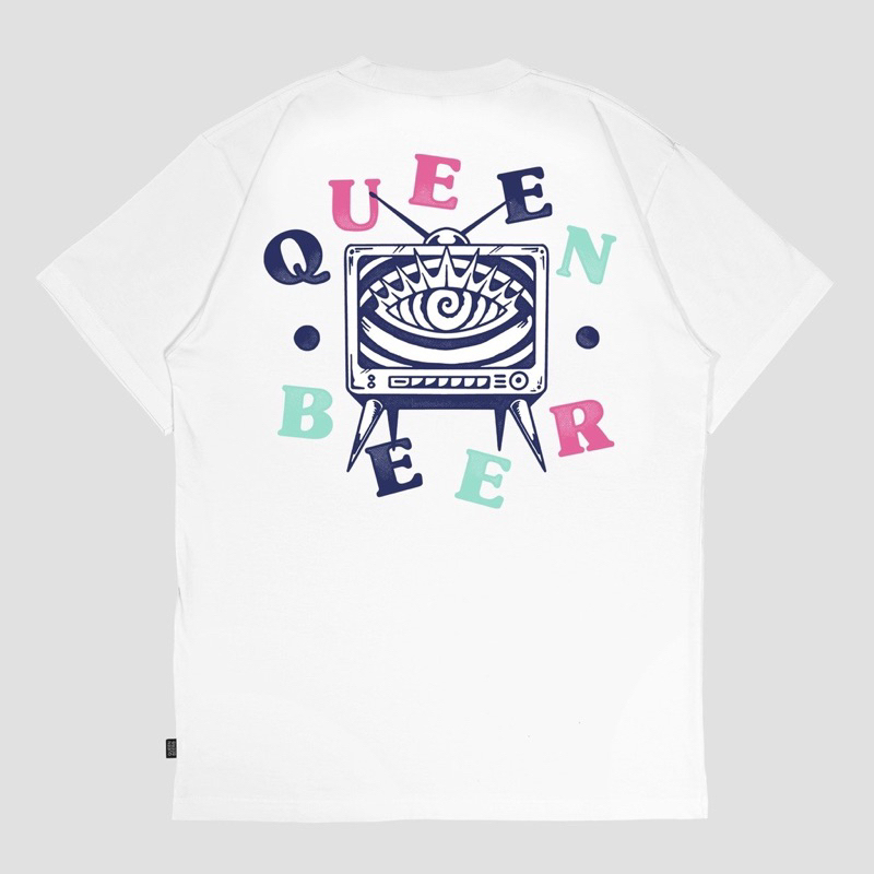Tsrit Baju Kaos Queen Beer - T-shirt Vuelz White