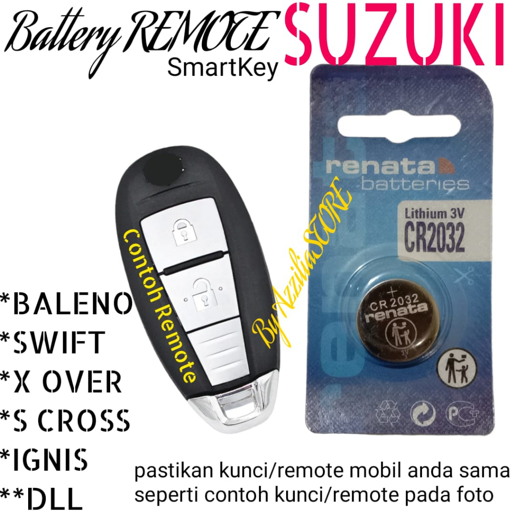 Battery Baterai Batrai Batere Batre Untuk Remote Remot Smart Key Keyless Smartkey Kunci Mobil Suzuki