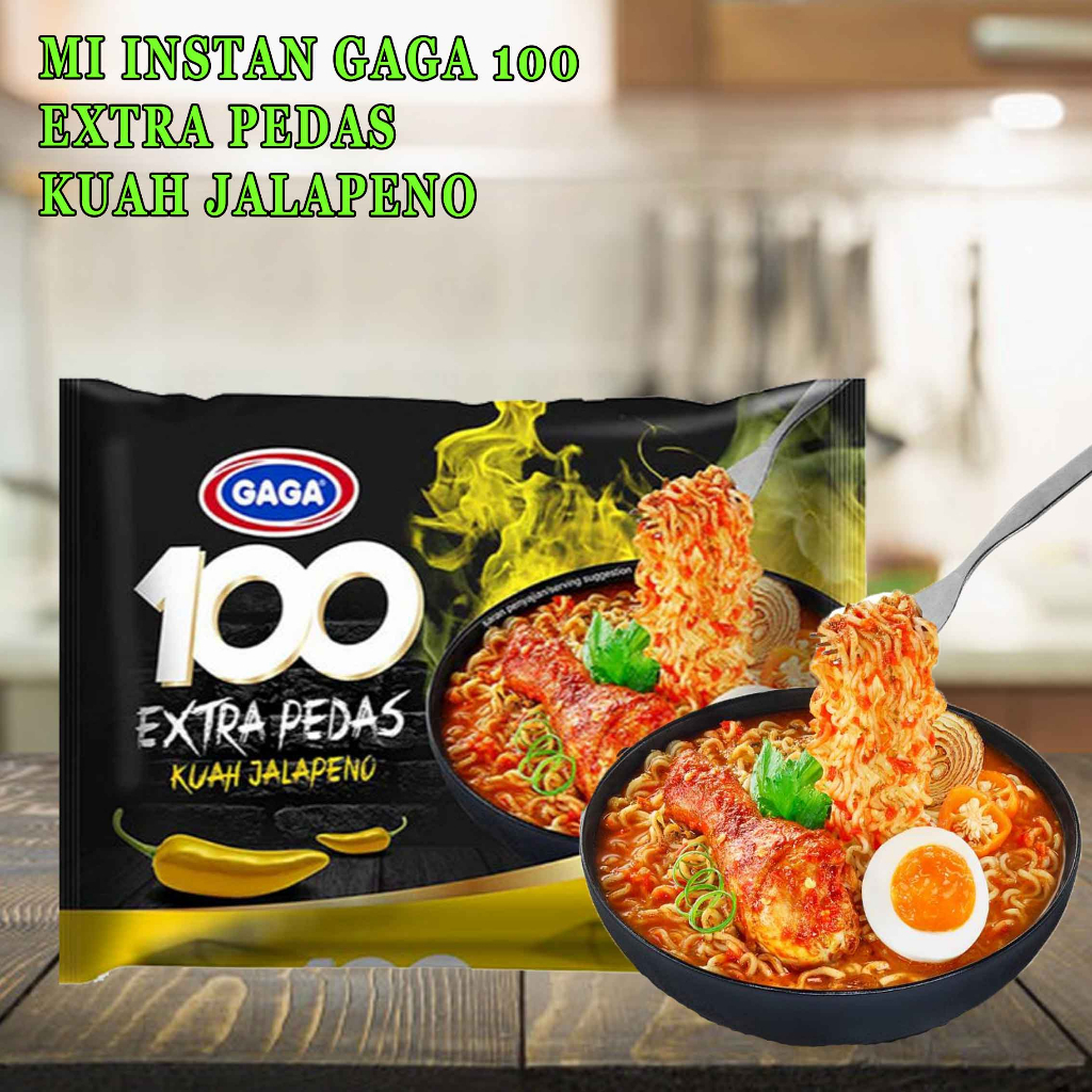 Mie Instan Gaga 100/ Mie Extra Pedas/ Mie Kuah Jalapeno