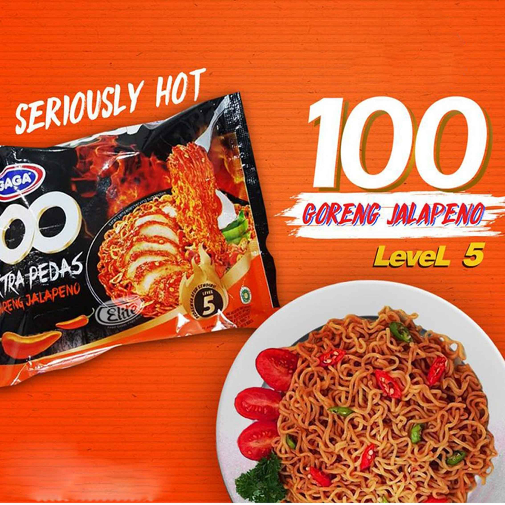 Mie Extra Pedas* Mie Instan Gaga 100* Mie Goreng Jalapeno