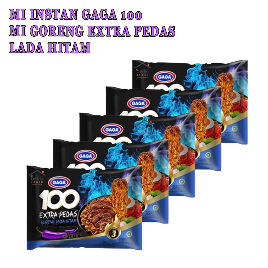 Mie Goreng Extra Pedas* Mie Instan Gaga 100* Mie Rasa Lada Hitam