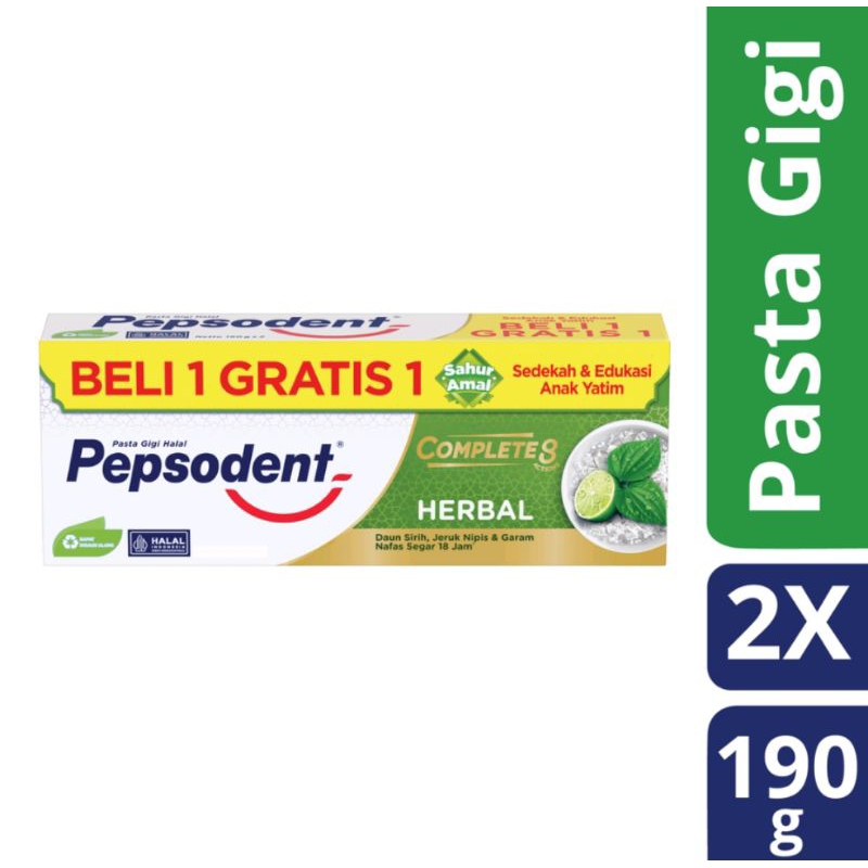 Pepsodent herbal 190g isi 2