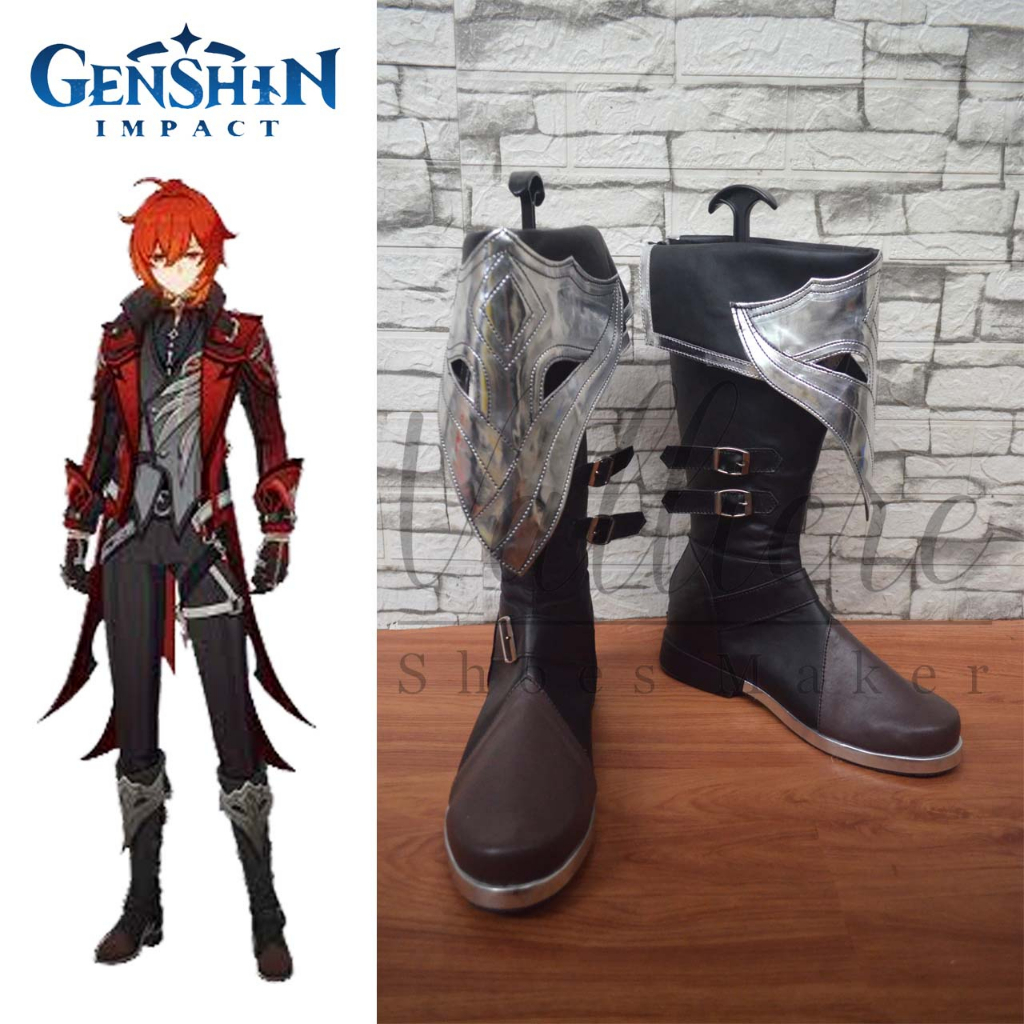 Boots Cosplay Genshin Impact Diluc Read Dead of Night