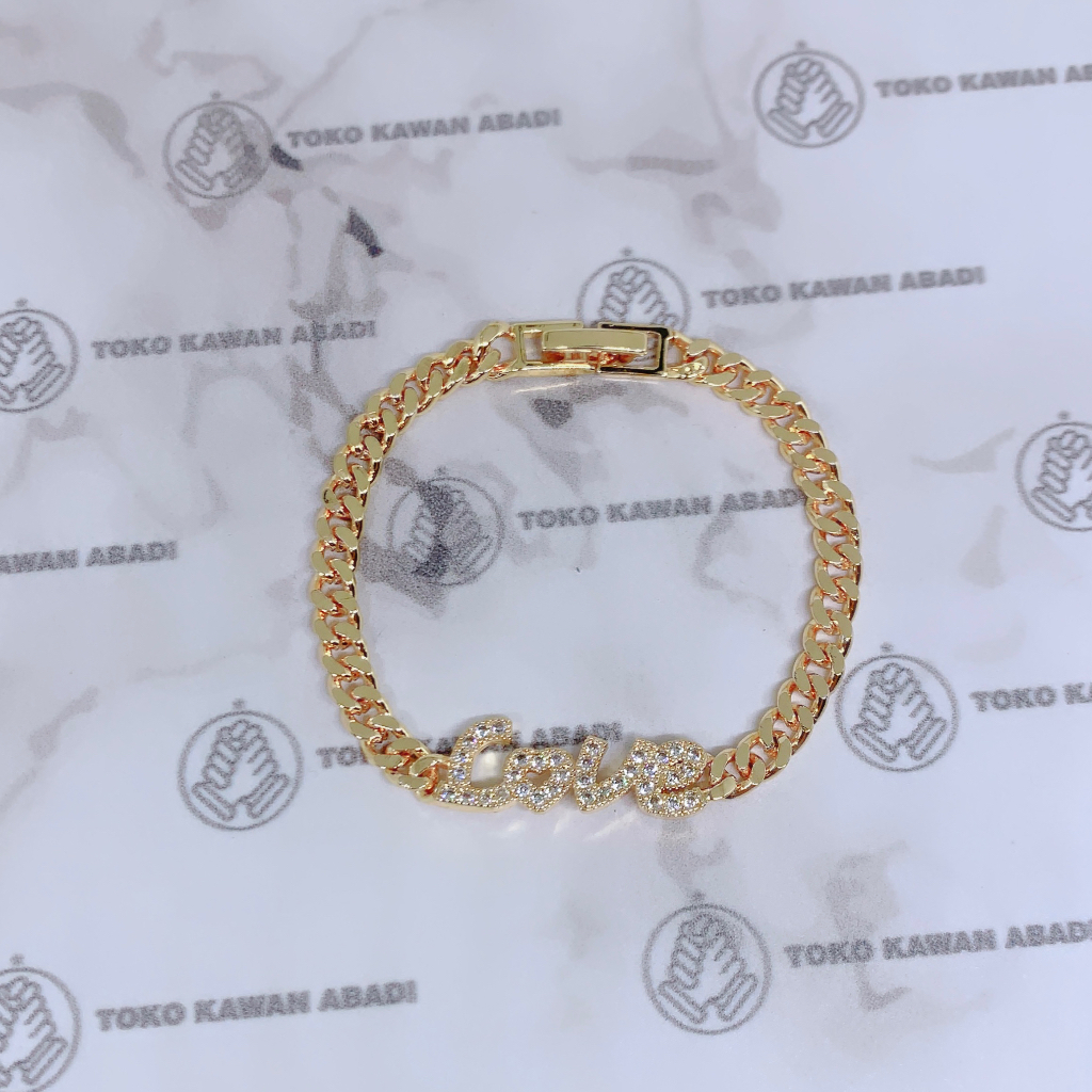 Gelang Tangan Xuping Gold Anak Perempuan Permata Love Cantik *10