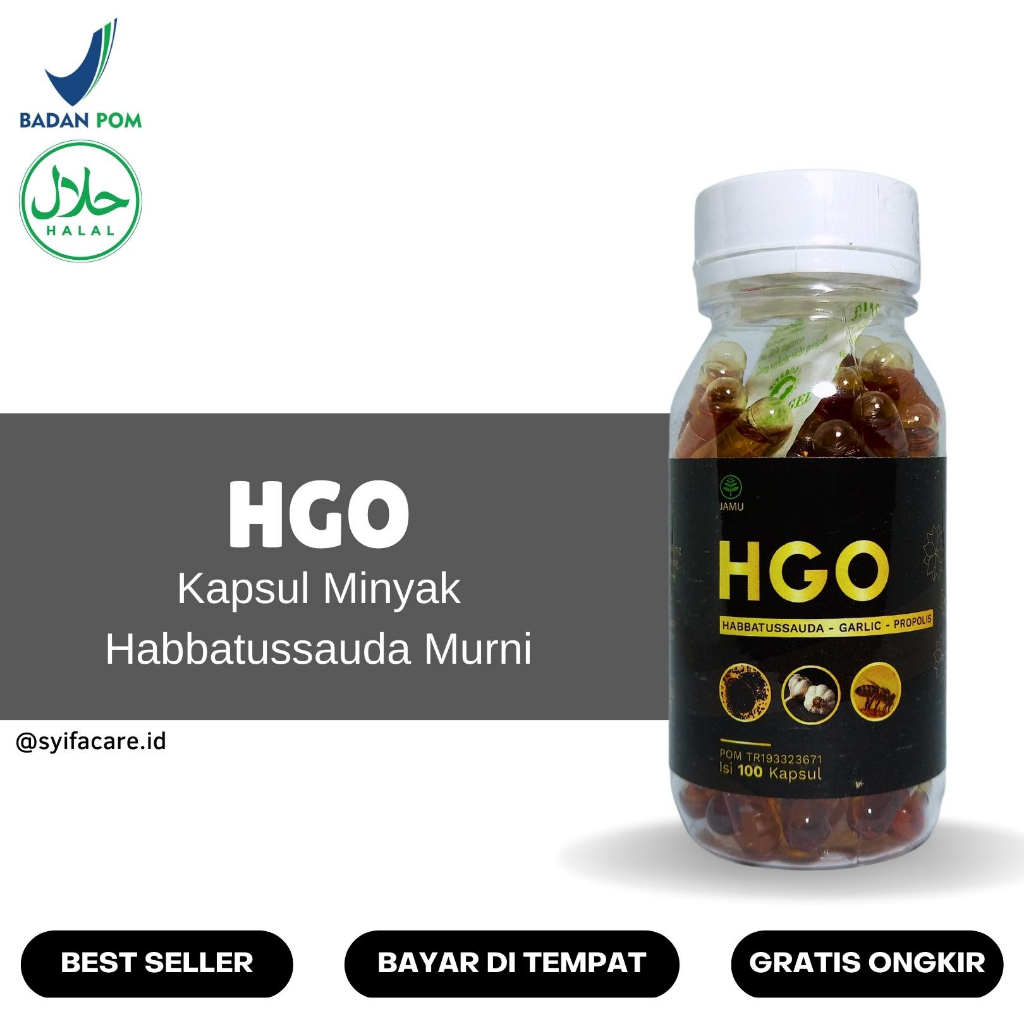 Habbatussauda Oil Kapsul HGO Plus Propolis Garlic Untuk Kesehata Dan Kekebalan Tubuh