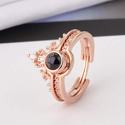 Topspot Diawetkan Mawar Hadiah Ulang Tahun Natal untuk Wanita Perempuan - 925 Sterling Silver I Love You Ring 100 Bahasa Proyeksi Cincin Perhiasan Cincin Hadiah Perhiasan untuk Istri Pacar Tunangan Hadiah Hari Kasih Sayang Romantis untuk Emasnya